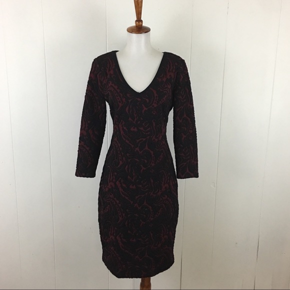 Tracy Reese Plenty V-Neck 3/4 Sleeve Sheath Dress - Picture 2 of 7